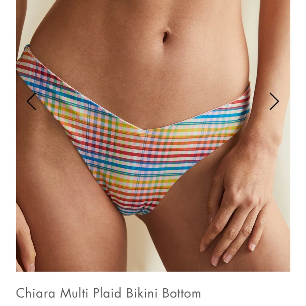 Onia Chiara Multi Plaid Bikini Bottom
